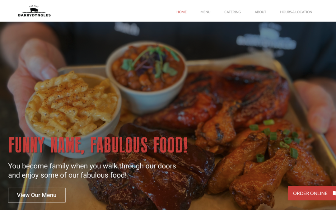 Restaurant Website ReDesign – Barry Dyngles
