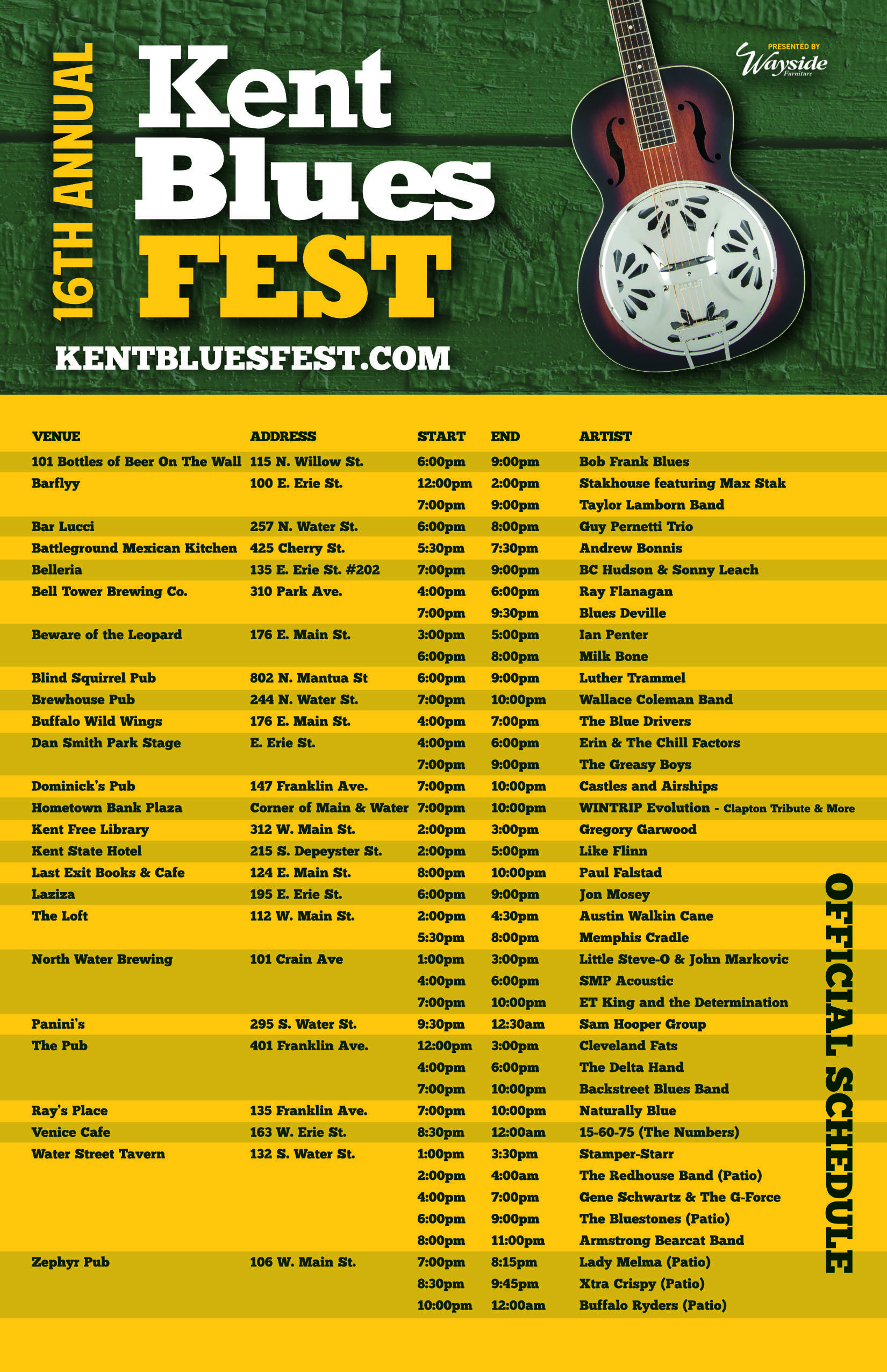 kent blues fest schedule